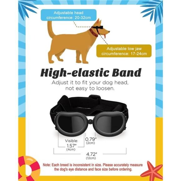 Dog Sunglasses Small Breed Dogs Goggles UV Protection,Goggles for Small Dogs - Picture 3 of 7